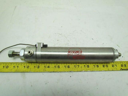 Bimba M-176-D Pneumatic Air Cylinder 1-1/2" Bore 2" Stroke Stainless Steel Body