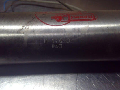 Bimba M-176-D Pneumatic Air Cylinder 1-1/2" Bore 2" Stroke Stainless Steel Body