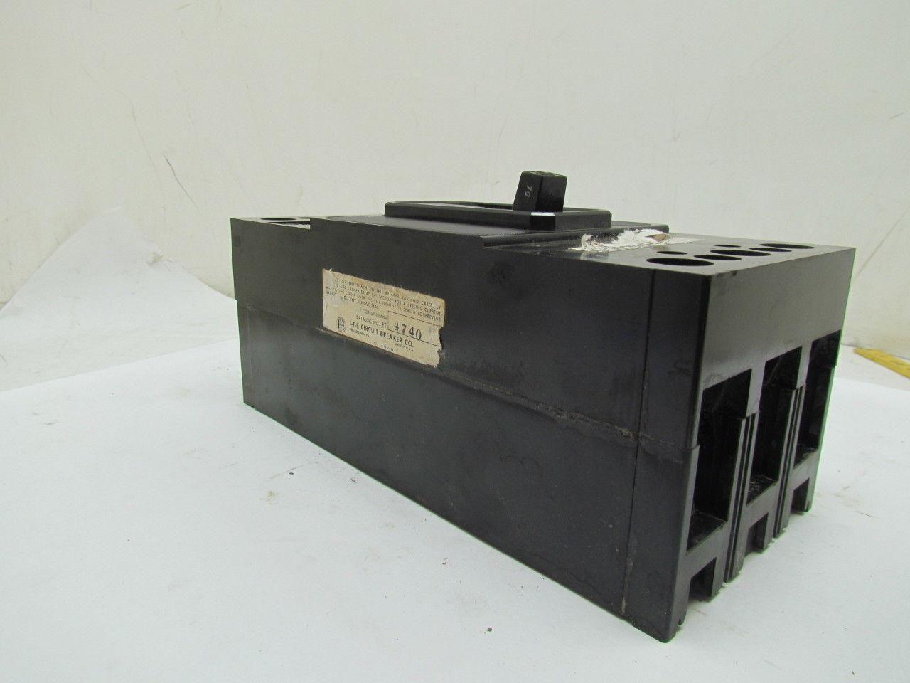 ITE ET225 70amp 3-pole 600V Circuit Breaker W/ Adjustable trip FJ style Frame