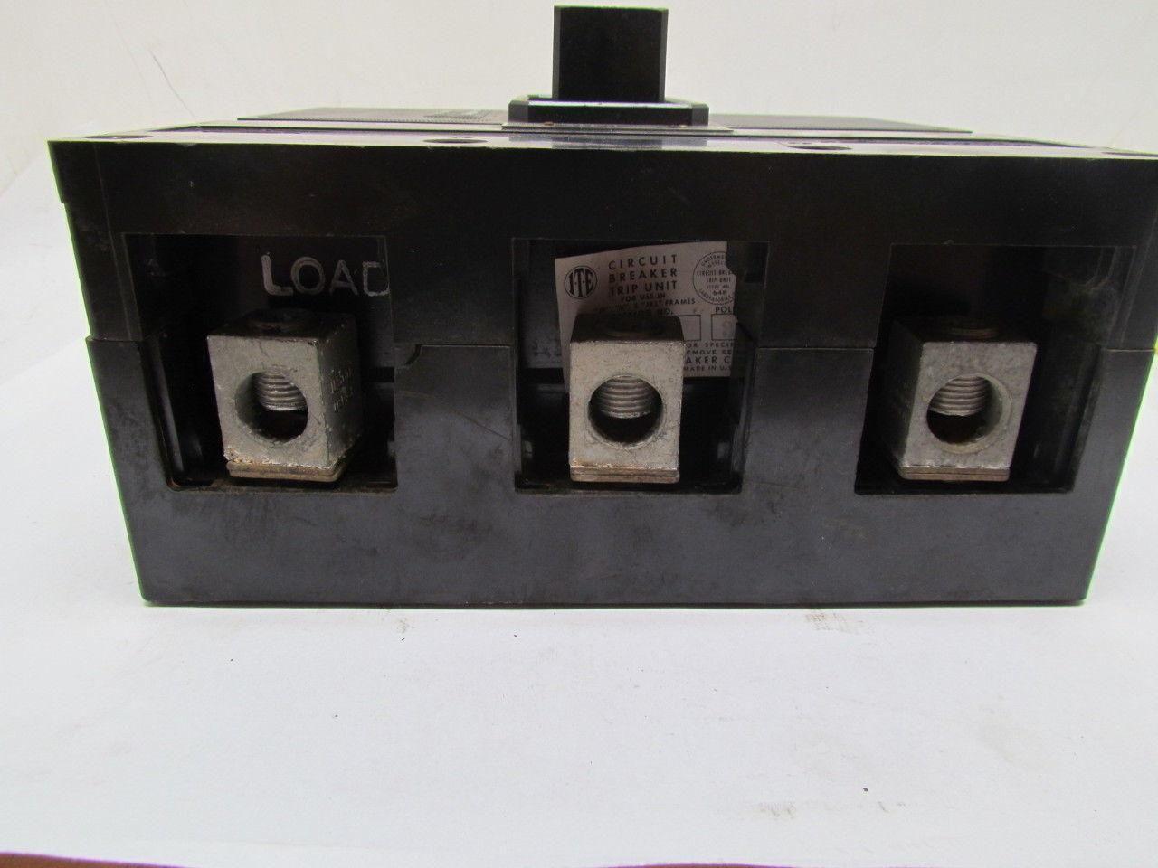 ITE ET400 400amp 600V 3-Pole w/ 175amp Plug Adjustable trip Circuit Breaker