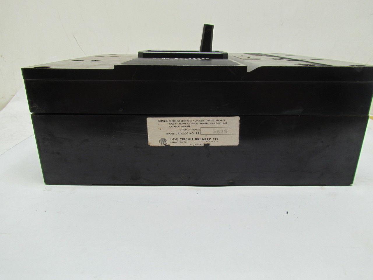 ITE ET400 400amp 600V 3-Pole w/ 175amp Plug Adjustable trip Circuit Breaker