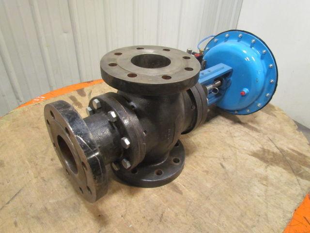 Trerice 940B-L85-760P Cast Iron 4" Flanged 3-Way Valve w/94B 14" Air Actuator