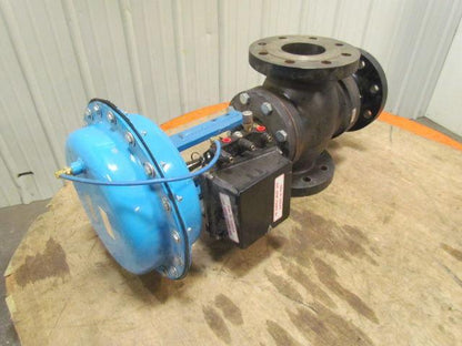 Trerice 940B-L85-760P Cast Iron 4" Flanged 3-Way Valve w/94B 14" Air Actuator