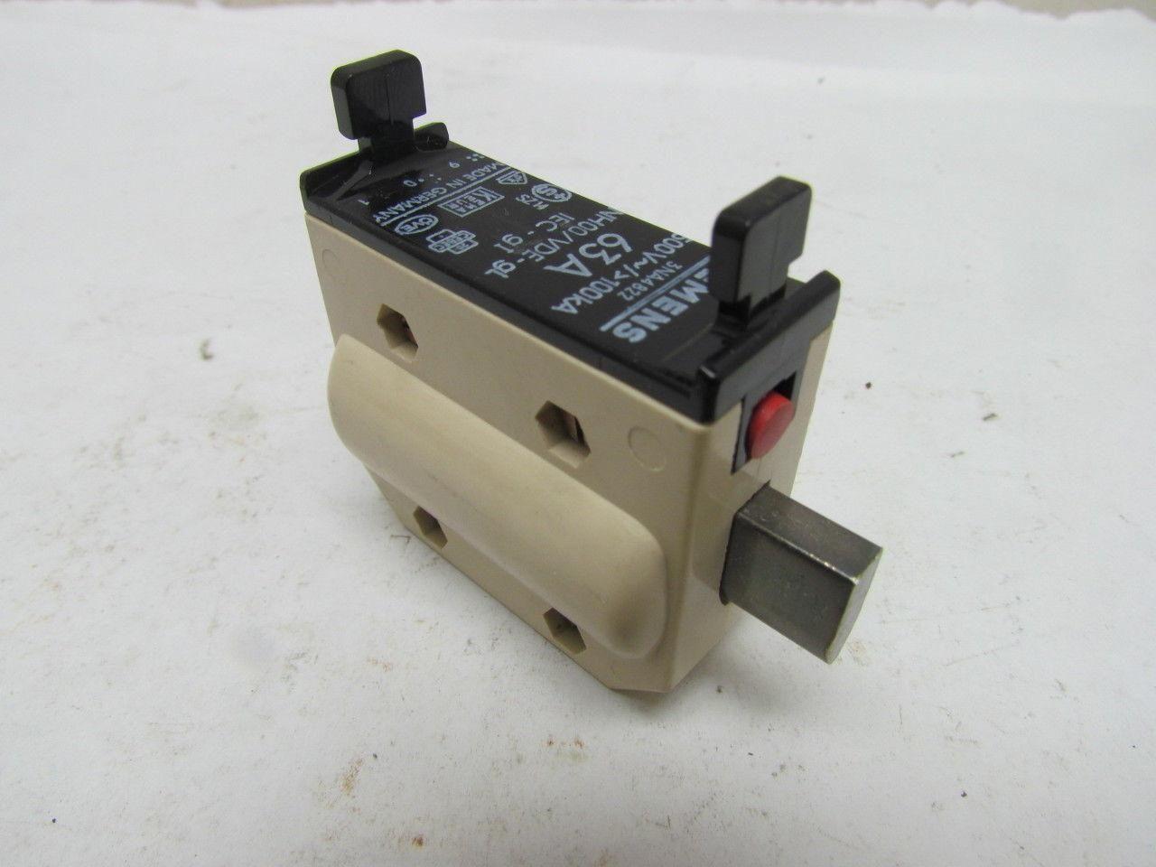 Siemens 3NA4822 HRC Fuse 63A 500V 100KA NH00/VDE-gL Box of 3pcs 63 Amp