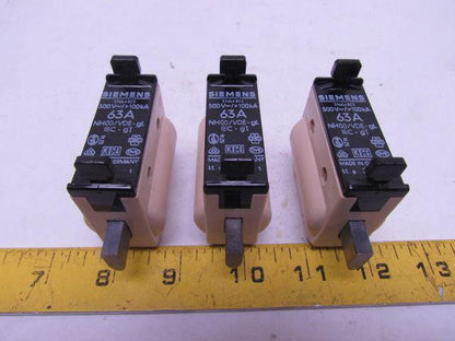 Siemens 3NA4822 HRC Fuse 63A 500V 100KA NH00/VDE-gL Box of 3pcs 63 Amp
