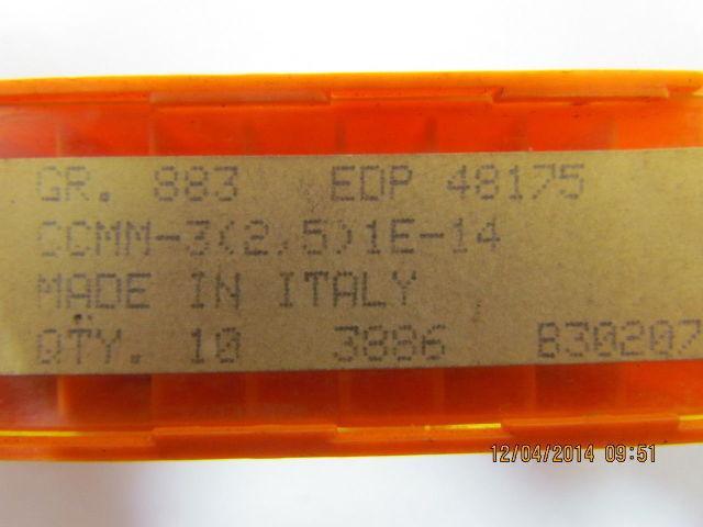 GE Carboloy CCMM-3 (2.5)1E-14 EDP 48175 Carbide Insert Grade 883 Box of 14pcs