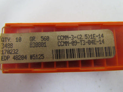 Carboloy CCMM-3(2.5)1E-14 Carbide Insert CCMM-09-T3-04E-14 Grade 560 Box of 10pc