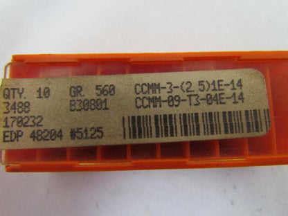 Carboloy CCMM-3(2.5)1E-14 Carbide Insert CCMM-09-T3-04E-14 Grade 560 Box of 10pc
