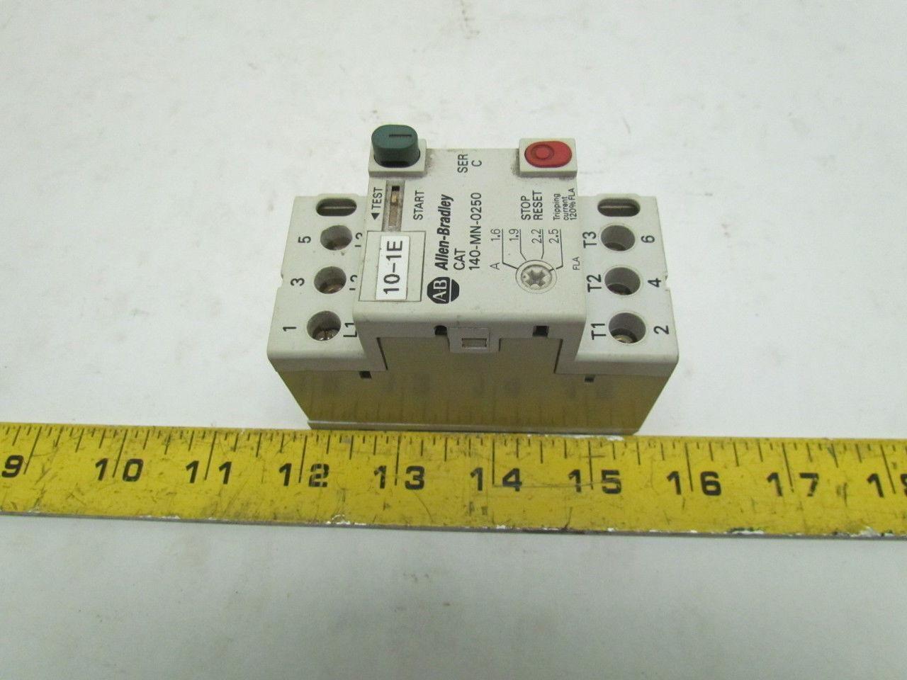 A-B Allen Bradley CAT 140-MN-0250 Ser C Starter Relay Contactor Control