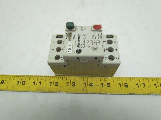 A-B Allen Bradley CAT 140-MN-0250 Ser C Starter Relay Contactor Control