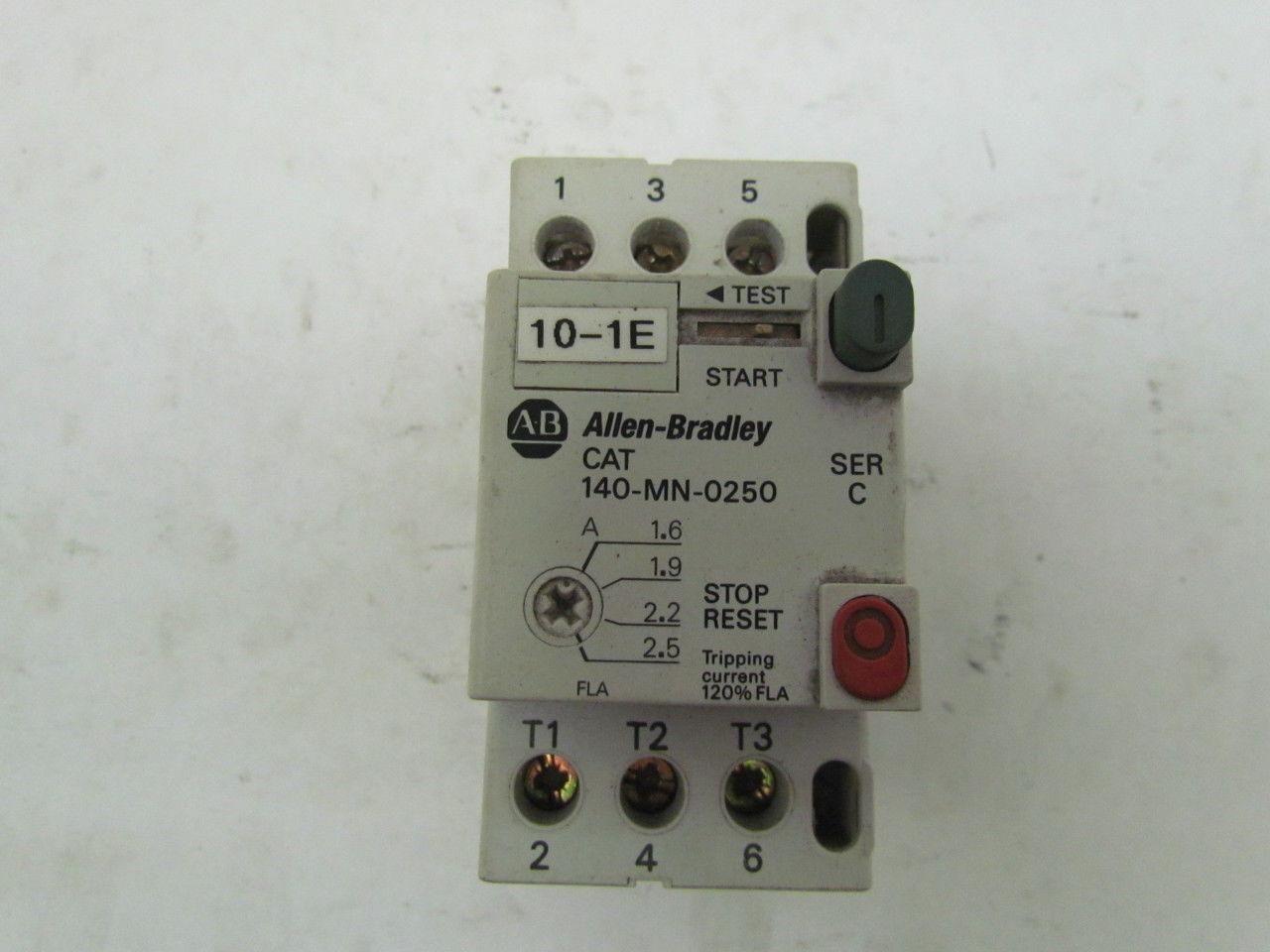 A-B Allen Bradley CAT 140-MN-0250 Ser C Starter Relay Contactor Control