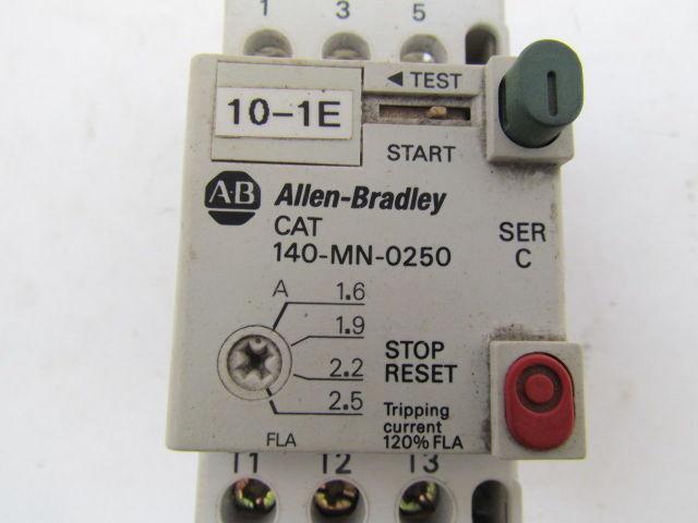 A-B Allen Bradley CAT 140-MN-0250 Ser C Starter Relay Contactor Control