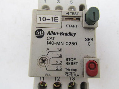 A-B Allen Bradley CAT 140-MN-0250 Ser C Starter Relay Contactor Control