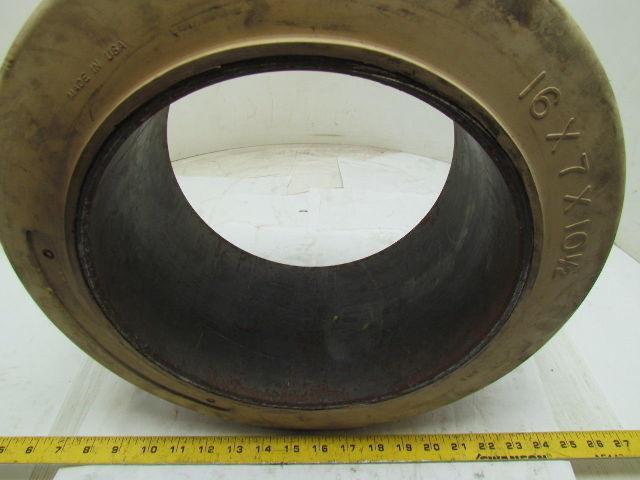 16x7x10-1/2 Smooth White Rubber Non-Marking Press-On Forklift Tire 16x7x10.5