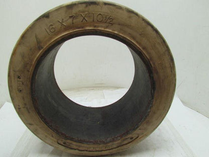 16x7x10-1/2 Smooth White Rubber Non-Marking Press-On Forklift Tire 16x7x10.5