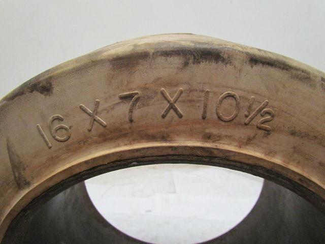 16x7x10-1/2 Smooth White Rubber Non-Marking Press-On Forklift Tire 16x7x10.5