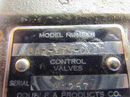 Double A UA2-175-CXIT Hydraulic Unload Valve 500-1000psi 3/4NPT Ports