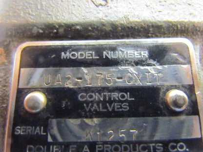 Double A UA2-175-CXIT Hydraulic Unload Valve 500-1000psi 3/4NPT Ports