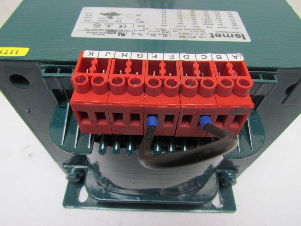 Ismet 713559/A Transformer 1Ph Single Phase 1600 VA 200-420V Pri 115/230V Sec