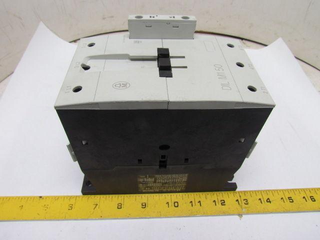 Moeller DIL M150 DIL M1 50 Contactor 3-Pole 250VDC 155A 100-120V Coil w/Aux