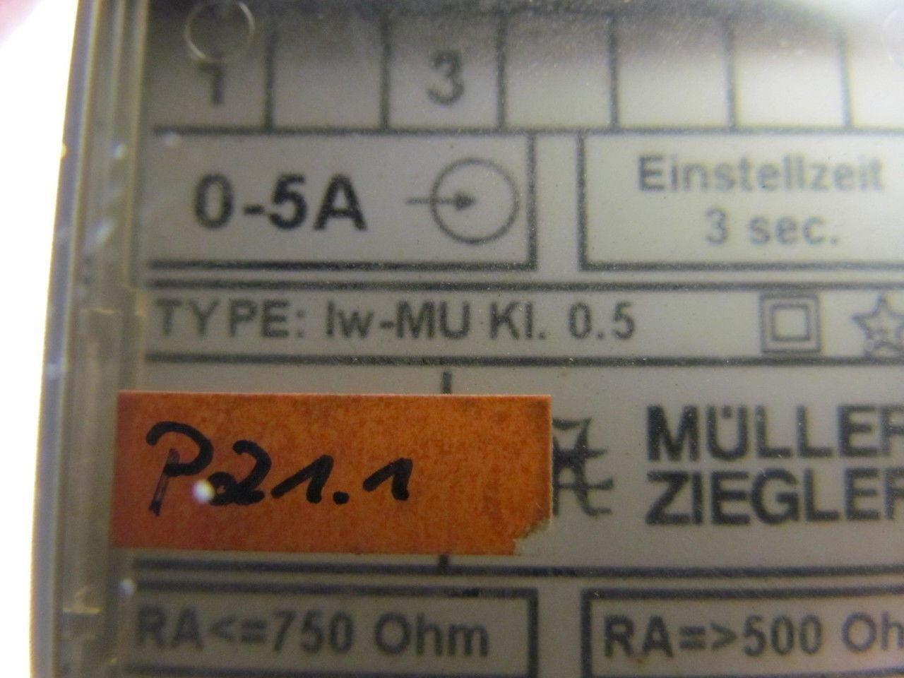 Muller Ziegler IW-MU KI. 0.5 Module 0-5A 0-20 MA 0-10V DIN Rail Mount