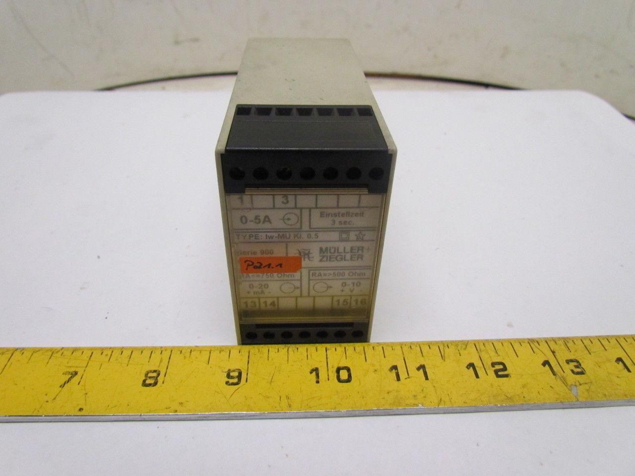 Muller Ziegler IW-MU KI. 0.5 Module 0-5A 0-20 MA 0-10V DIN Rail Mount