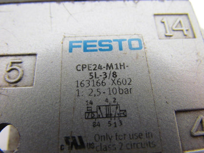 Festo CPE24-M1H-5L-3/8 Solenoid Valve w/out Solenoid 3/8" NPT