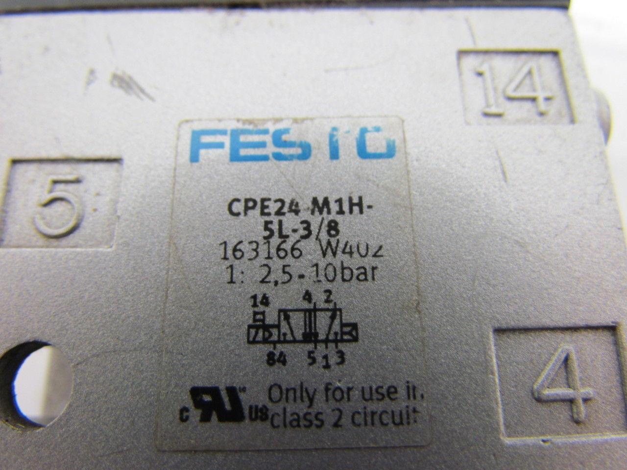 Festo CPE24-M1H-5L-3/8 Compact Solenoid Valve 24VDC 3/8" NPT