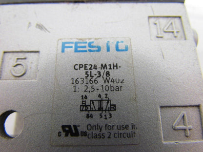 Festo CPE24-M1H-5L-3/8 Compact Solenoid Valve 24VDC 3/8" NPT