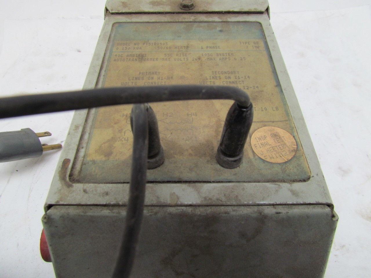 GE General Electric 9T51B0405 24VDC Test Power Supply .15KVA 1PH Autotransformer