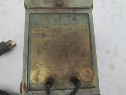GE General Electric 9T51B0405 24VDC Test Power Supply .15KVA 1PH Autotransformer