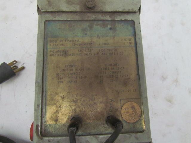 GE General Electric 9T51B0405 24VDC Test Power Supply .15KVA 1PH Autotransformer