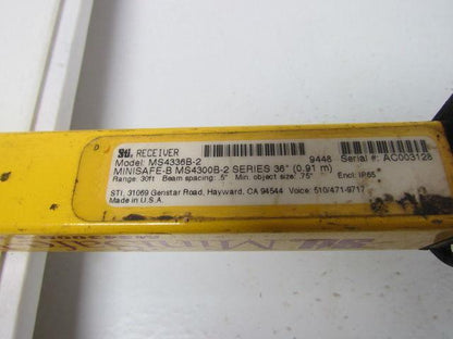 STI MS4336B-2 Minisafe-B MS4300B-2 Series 36" Light Curtain Transmitter