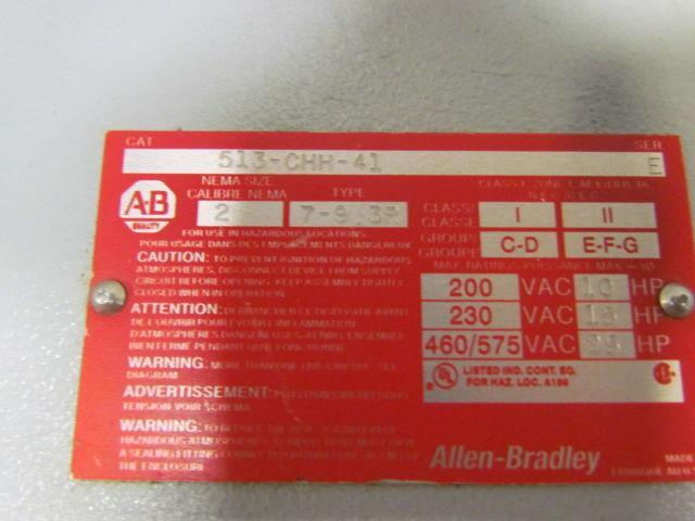 Allen Bradley 513-CHH-41 Combination Starter Circuit Enclosure Only No handle