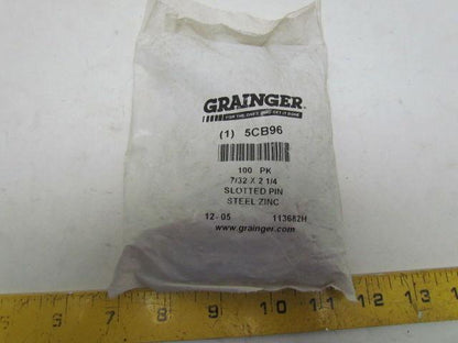 Grainger 5CB96 Slotted Steel Spring Pin 7/32x2-1/4" Pk of 100pcs