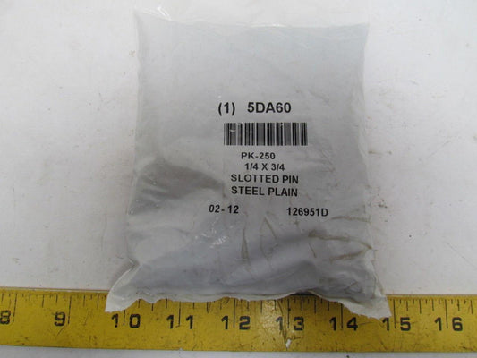 5DA60 Slotted Steel Spring Pin 1/4x3/4" Pk of 250pcs