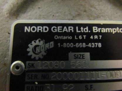 Nord 12080 Speed Reducer Helical Worm Gearbox 31.92:1 Ratio 56C 55RPM