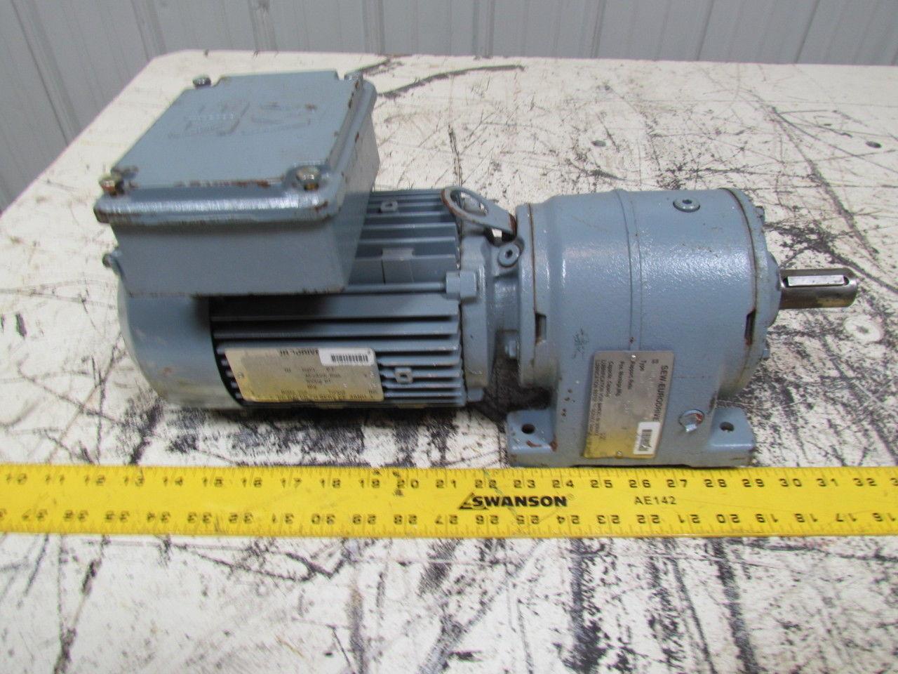 Sew Eurodrive R40 B8 TB-270 CE-3 6.17:1 Ratio R40DT80N4 330/575V 1HP Gearmotor