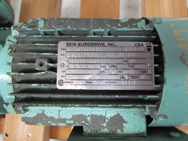 Sew-Eurodrive SAF52DT80M4BM#14-0041 Torque 1090Lb-In Ratio 37.94:1 1HP Motor