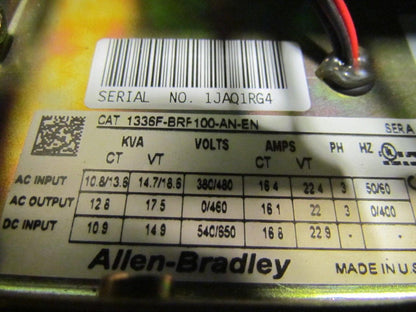 1336F-BRF100-AN-EN Motor Control Unit 10Hp AC Drive 30 Amp Disconnect 480V 2162P