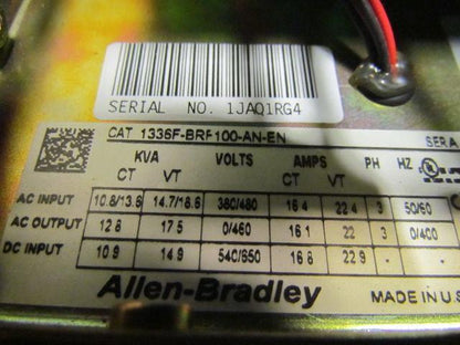 1336F-BRF100-AN-EN Motor Control Unit 10Hp AC Drive 30 Amp Disconnect 480V 2162P