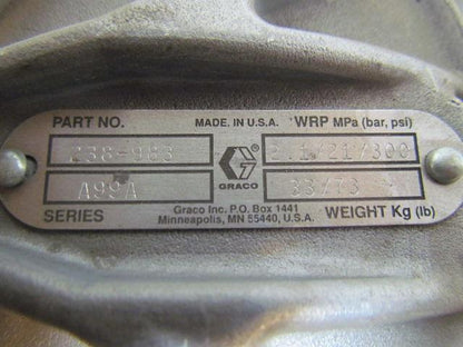 Graco 238-983 A99A High-Flo Series Surge Suppressor Rated At 300 PSI 2"NPT Ports