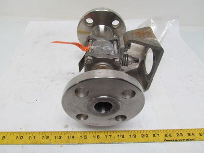 PBM DPH-E5M-L10-02A 1" Stainless Steel 3-Way Flanged Valve w/Actuator Bracket