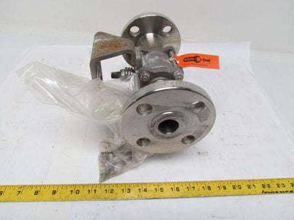 PBM DPH-E5M-L10-02A 1" Stainless Steel 3-Way Flanged Valve w/Actuator Bracket