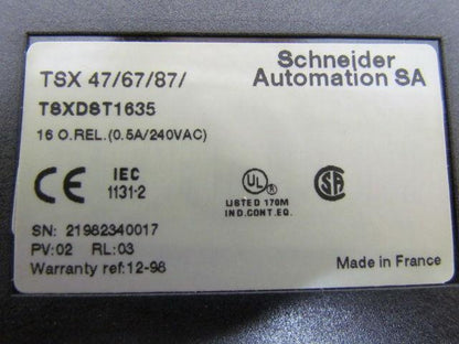 Schneider TSXDST1635 I/O Output Module 16 Pt Relay 5A 240VAC NEW