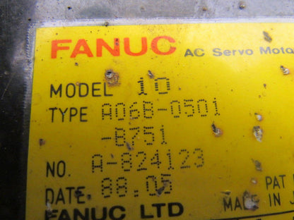 Fanuc A06B-0501-B751 AC Servo Motor 144V 3-Phase 8-Pole 2000 RPM