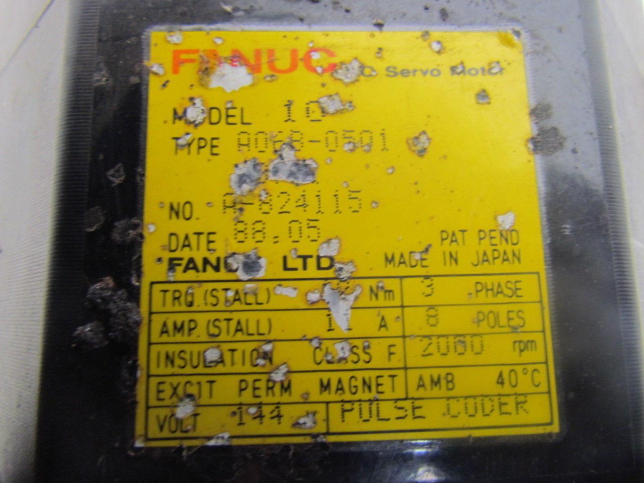 Fanuc A06B-0501 AC Servo Motor 144V 3-Phase 8-Pole 2000 RPM Model #10