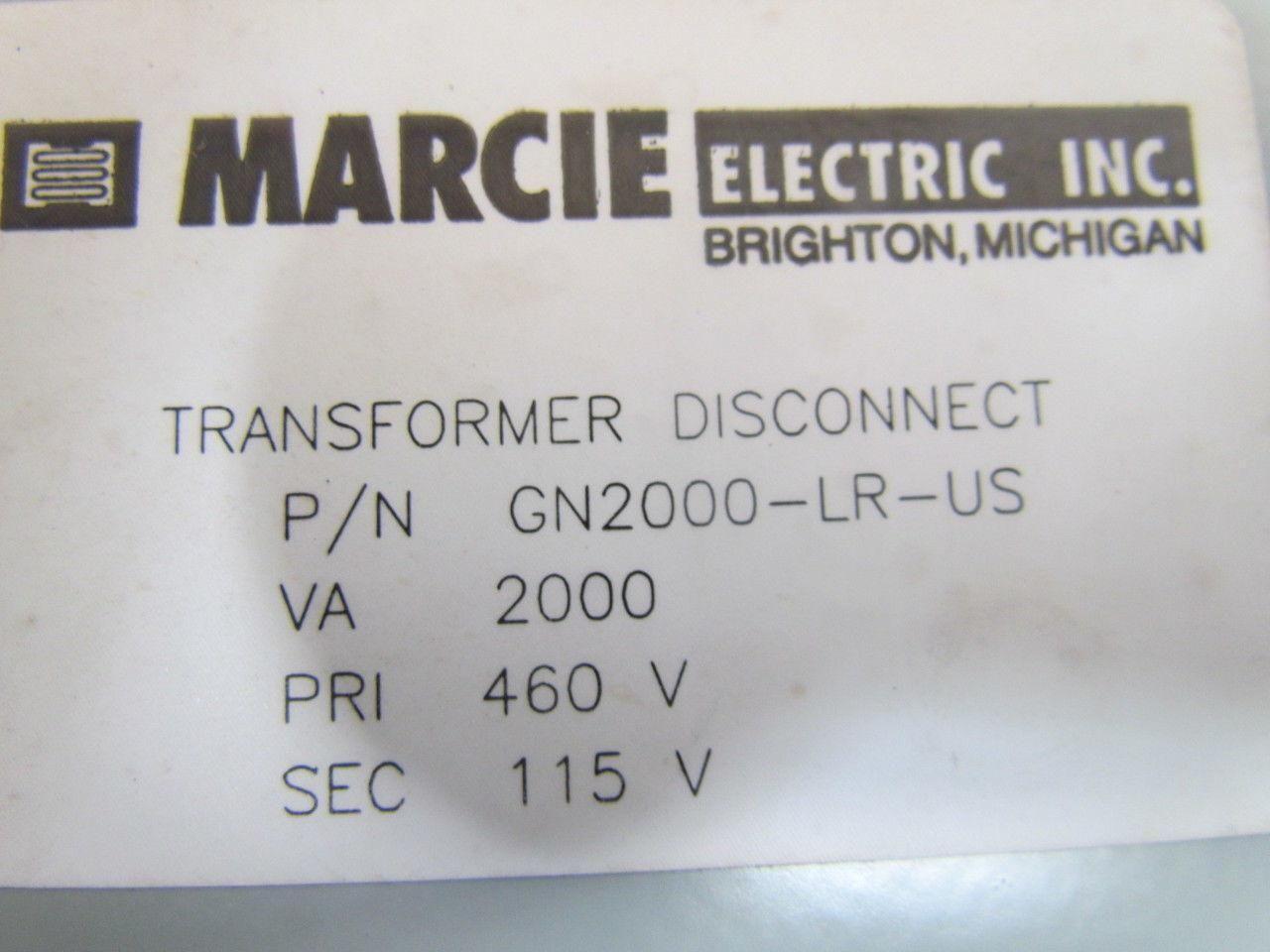 Marcie Electric GN2000-LR-US Transformer Disconnect 2000VA 460V 115V Enclosure