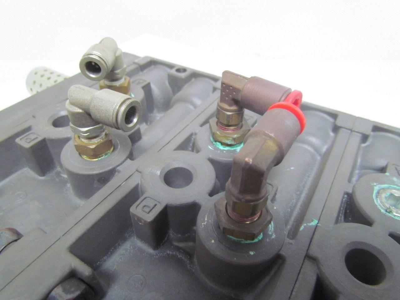 Numatics FlexiBlok 3-Block Manifold Assy 1/4" NPT Side/Bottom Ports w/End Caps