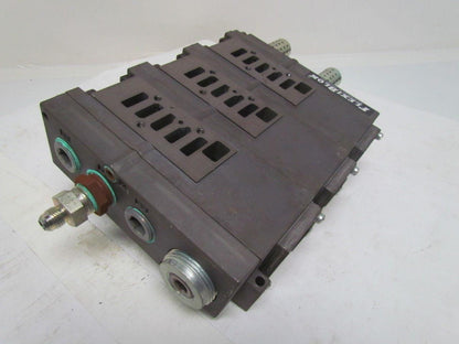 Numatics FlexiBlok 3-Block Manifold Assy 1/4" NPT Side/Bottom Ports w/End Caps